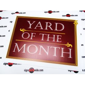 Yard of the Month maroon sign image