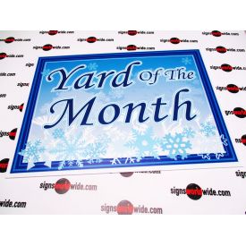 Yard of the Month snowflake sign image