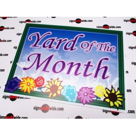 Yard of the Month floral sign image