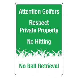 Attention Golfers v2 sign image