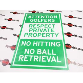 Attention Golfers Yard Sign Image 1