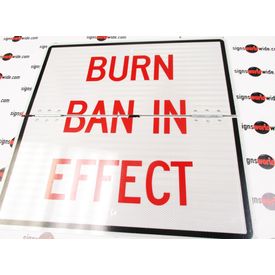 Reflective Burn Ban 24x24 Folding Sign Image 1 with holes
