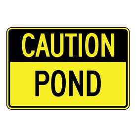 Caution Pond sign image