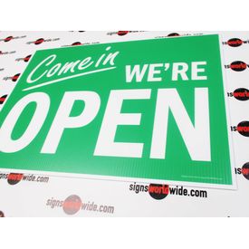 Come In We're Open Yard Sign Image 1