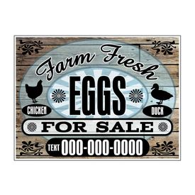 Farm Fresh CHKN DK Eggs Wood Grain sign image