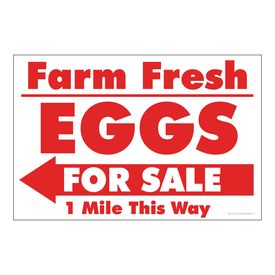 Farm Fresh Eggs R&W Left arrow sign image