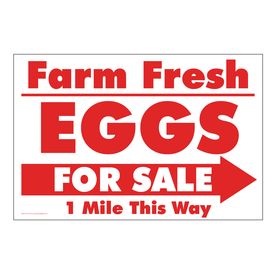 Farm Fresh Eggs R&W Right Arrow sign image