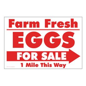 Farm Fresh Eggs R&W Right arrow sign image