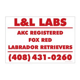 L&L Labs Red And White Yard Sign Image
