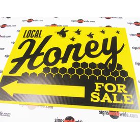 Local Honey For Sale Directional Sign Image 1