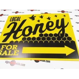 Local Honey For Sale Directional Sign Image 2