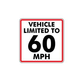 This vehicle limited to 60mph magnet image 8x8