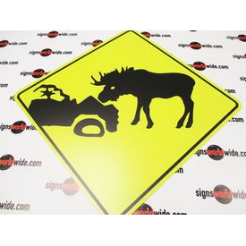 Moose Crushing Car 36 Sign Image 1
