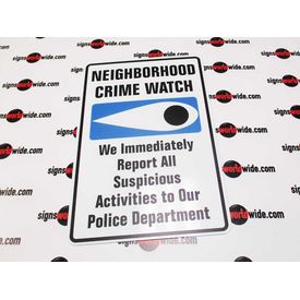 Neighborhood Crime Watch 18x12 Aluminum Sign
