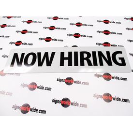 Now Hiring Reflective Option B&W Sign image 1
