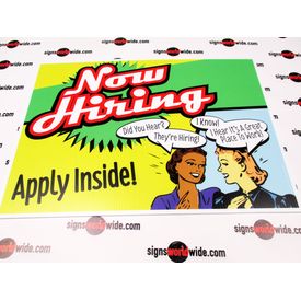 Now Hiring Retro Yard Sign Image