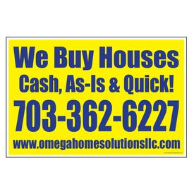 Omega We Buy Houses sign image