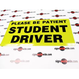 Please Be Patient Student Driver Car Sign Image