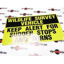 Wildlife Survey Vehicle Reflective Magnetic Sign Image 1