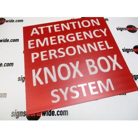 Attention Emergency Personnel Knox Box System Aluminum Sign image 1