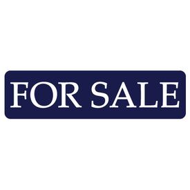 For Sale Blue and White 4" x 15" Magnetic Sign Image