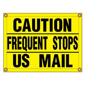 Banner "CAUTION FREQUENT STOPS" sign image