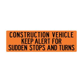 Construction Vehicle Sudden Stops v2 18x60 sign image