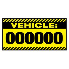 Caution Stripes Vehicle Number 9x18 Decal Image