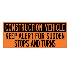 Construction Vehicle Keep Alert 24x60 Decal
