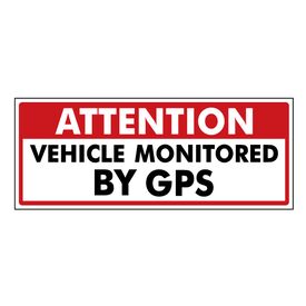 Decal Vehicle Monitored by GPS  4" x 10" Image
