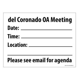 del Coronado OA Meeting Sign Image