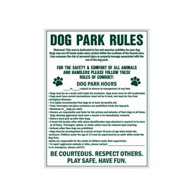 Dog Park Rules 24x18 sign image