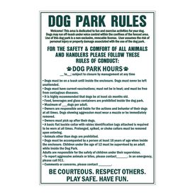 Dog Park Rules 36x24 sign image