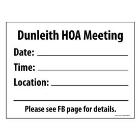 Dunleith HOA Meeting sign image