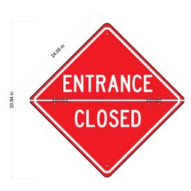 Folding red and white Entrance Closed sign image