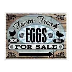 Farm Fresh Chicken and Eggs Directional Sign Rock Arrow