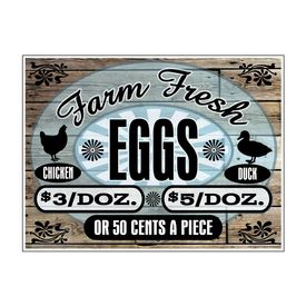 Farm Fresh CHKN DK Eggs Wood Grain Pricing sign image