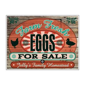 Farm Fresh Eggs Jelly's Family Homestead Wood Grain 18" x 24" sign image