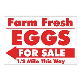 Farm Fresh Eggs R&W Left arrow sign image