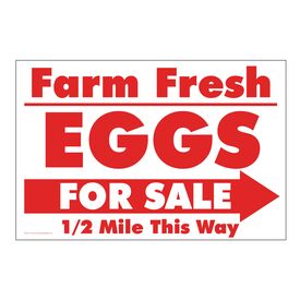 Farm Fresh Eggs R&W Right arrow sign image