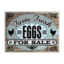 Farm Fresh Eggs For Sale Aluminum 18x24 sign image