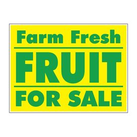 Farm Fresh Fruit For Sale Yellow and Green yard sign image