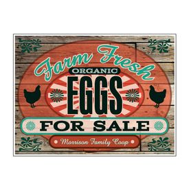 Farm Fresh Organic Eggs Wood Grain MFC 18" x 24" sign image