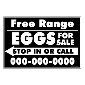 Free Range Eggs For Sale LEFT 24x36 sign image