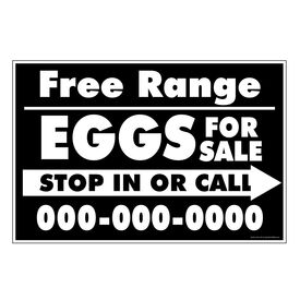 Free Range Eggs For Sale RIGHT 24x36 sign image