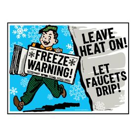 Retro Freeze Warning 18 x 24 Coroplast Sign Image 2