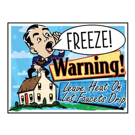 Retro Freeze Warning 18 x 24 Coroplast Sign Image
