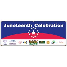Alexandra Juneteenth Celebration Sponsor banner image with grommets