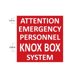 Attention Emergency Personnel Knox Box System Sign image