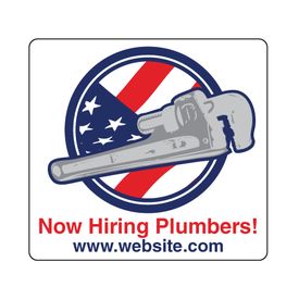 Magnetic Now Hiring Plumbers 13x14 Sign Image